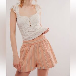 Free People Get Free Striped Pull-On Shorts